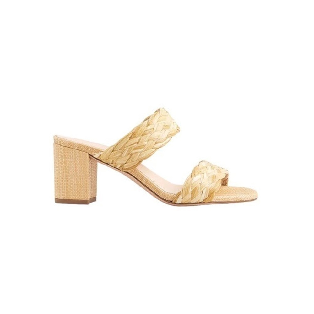 J.Crew Lucie woven braided-strap sandals raffia-inspired, 3” heel worn sz 6.5 - Picture 2 of 11